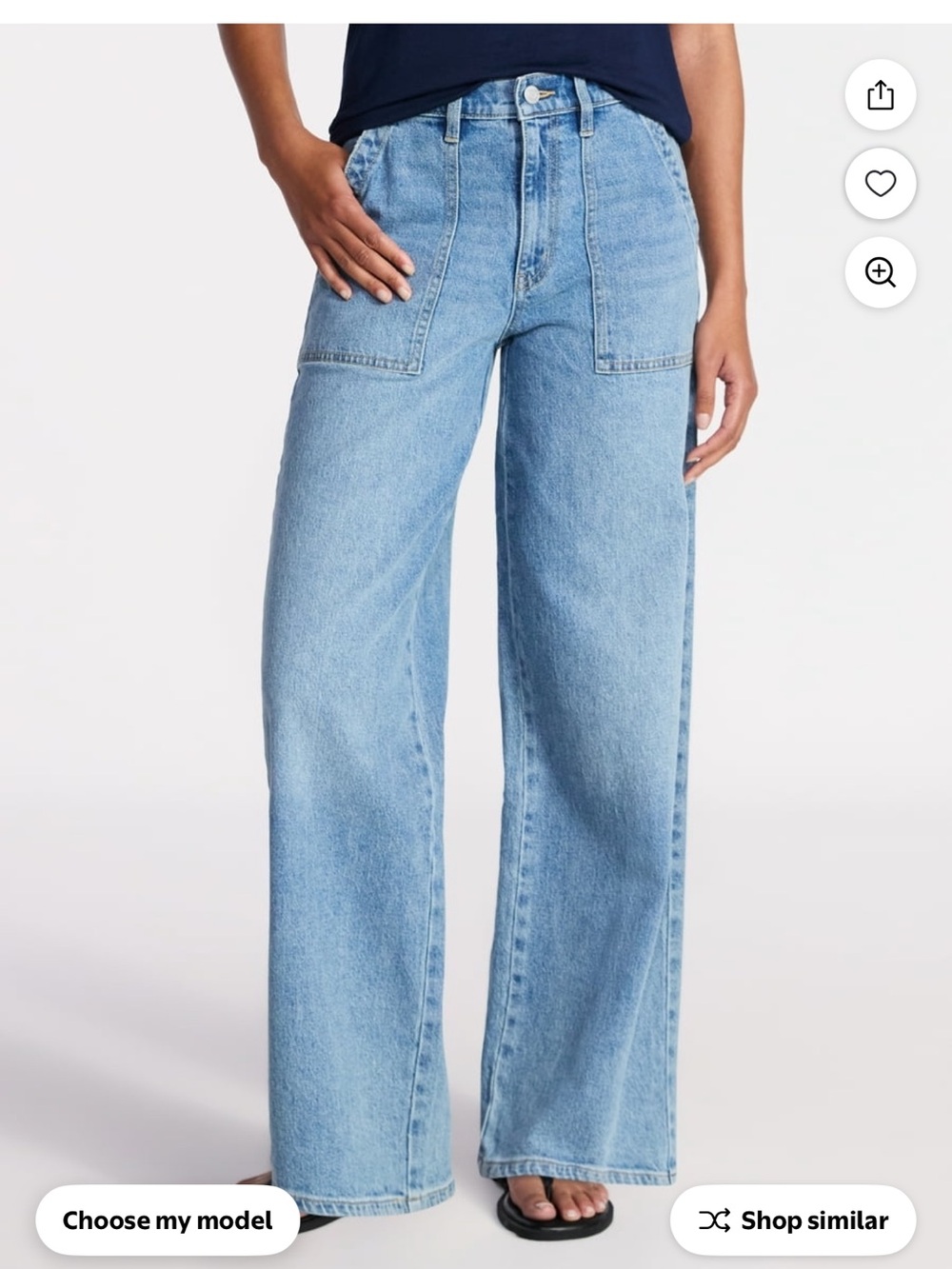 Time and Tru Light Wash Wide-Leg Jeans
